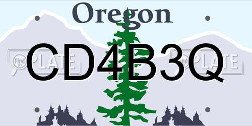 CD4B3Q Oregon License Plate