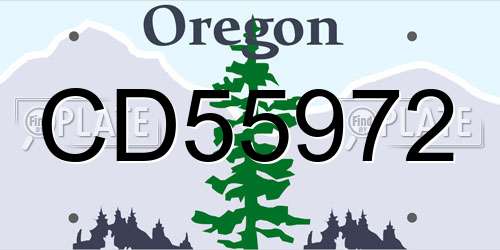CD55972 Oregon License Plate