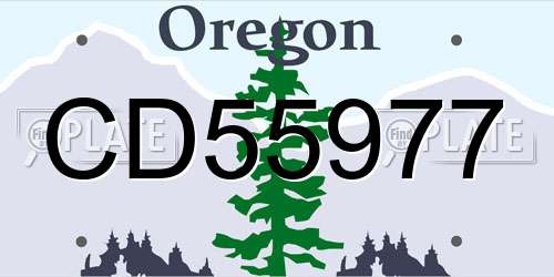 CD55977 Oregon License Plate