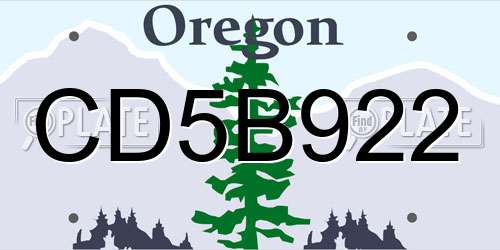 CD5B922 Oregon License Plate