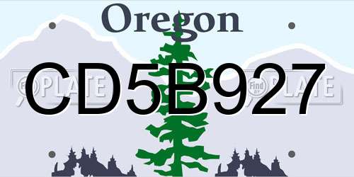 CD5B927 Oregon License Plate