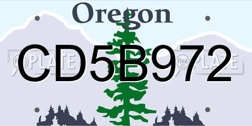 CD5B972 Oregon License Plate