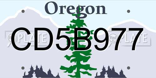 CD5B977 Oregon License Plate