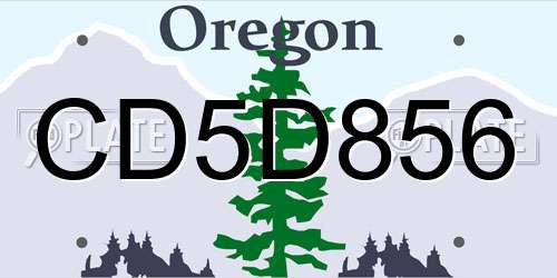 CD5D856 Oregon License Plate