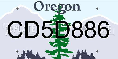 CD5D886 Oregon License Plate