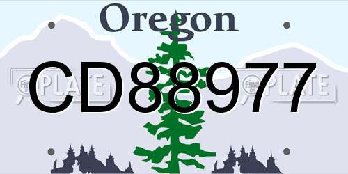 CD88977 Oregon License Plate