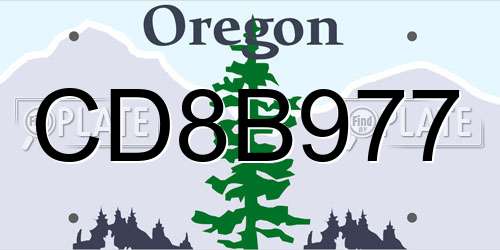 CD8B977 Oregon License Plate