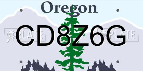 CD8Z6G Oregon License Plate