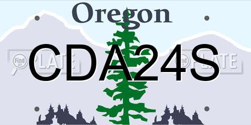 CDA24S Oregon License Plate