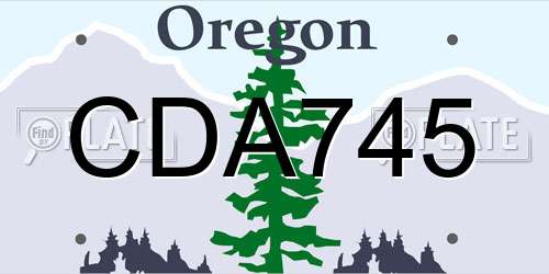 CDA745 Oregon License Plate