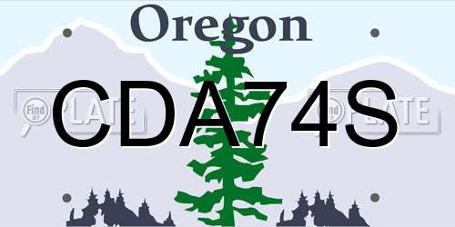 CDA74S Oregon License Plate