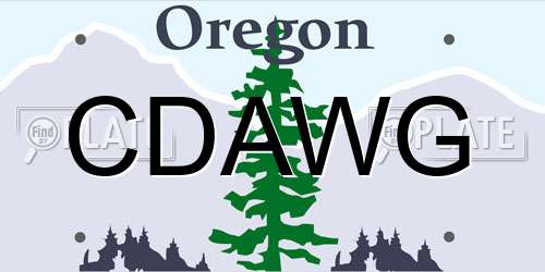 CDAWG Oregon License Plate
