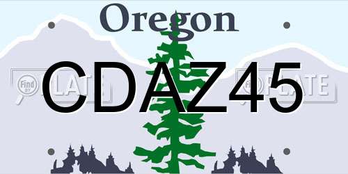 CDAZ45 Oregon License Plate