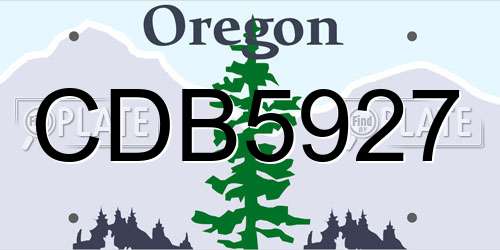 CDB5927 Oregon License Plate