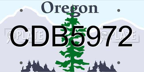 CDB5972 Oregon License Plate