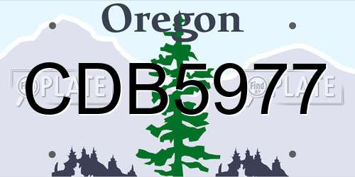 CDB5977 Oregon License Plate