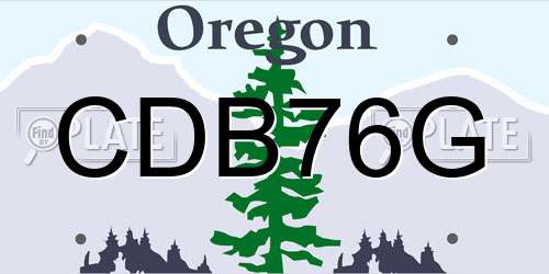 CDB76G Oregon License Plate