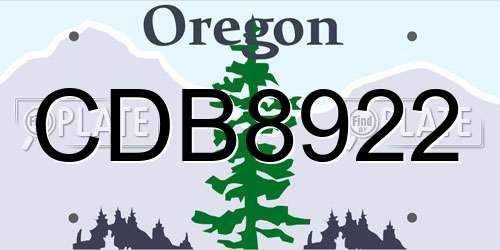 CDB8922 Oregon License Plate