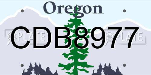 CDB8977 Oregon License Plate