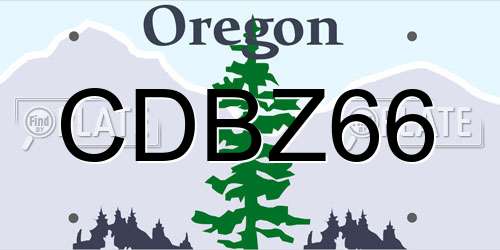 CDBZ66 Oregon License Plate