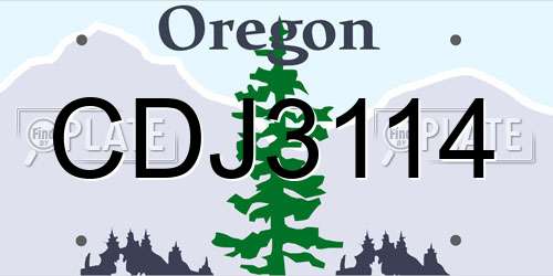CDJ3114 Oregon License Plate