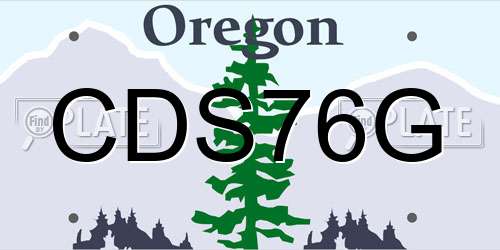 CDS76G Oregon License Plate