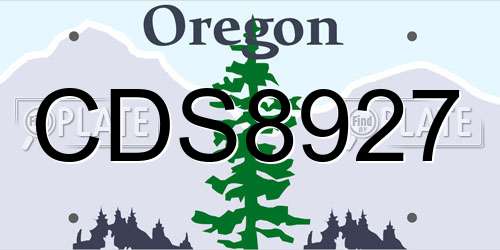 CDS8927 Oregon License Plate