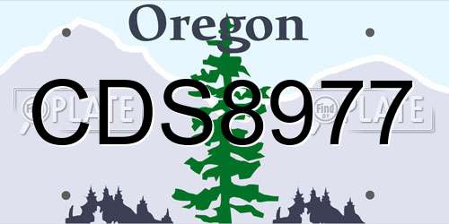 CDS8977 Oregon License Plate