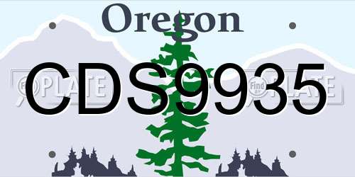CDS9935 Oregon License Plate