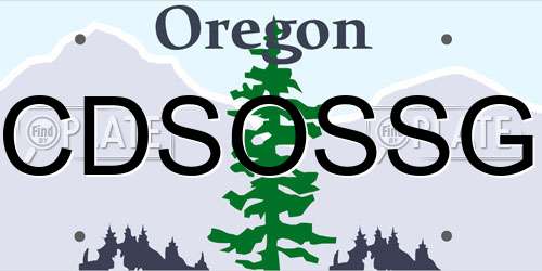 CDSOSSG Oregon License Plate