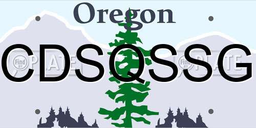 CDSQSSG Oregon License Plate