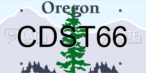 CDST66 Oregon License Plate