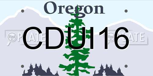 CDUI16 Oregon License Plate