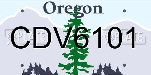 CDV6101 Oregon License Plate