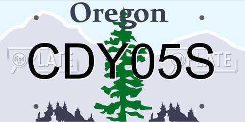 CDY05S Oregon License Plate