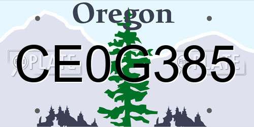 CE0G385 Oregon License Plate