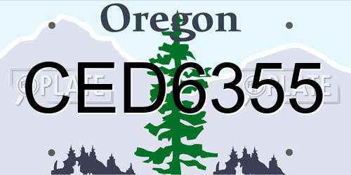 CED6355 Oregon License Plate