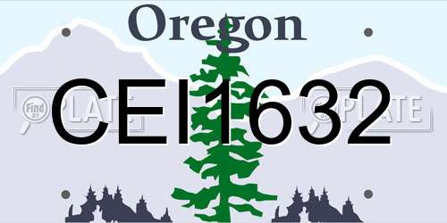 CEI1632 Oregon License Plate