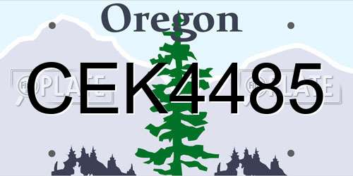 CEK4485 Oregon License Plate