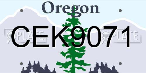 CEK9071 Oregon License Plate