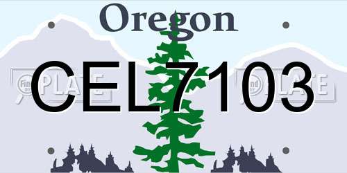CEL7103 Oregon License Plate
