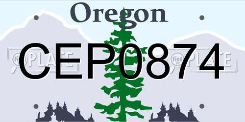 CEP0874 Oregon License Plate
