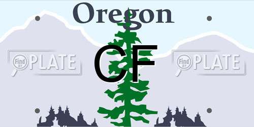 CF Oregon License Plate