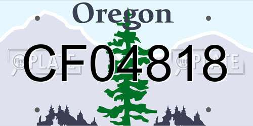 CF04818 Oregon License Plate