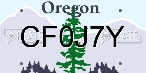 CF0J7Y Oregon License Plate