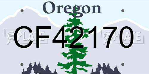 CF42170 Oregon License Plate