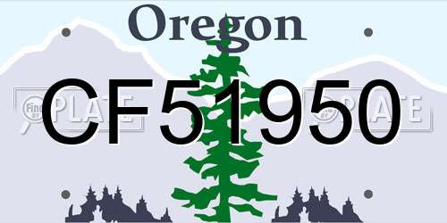 CF51950 Oregon License Plate