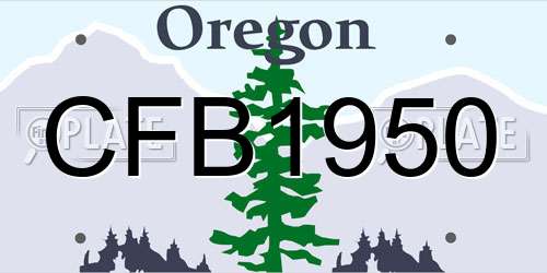 CFB1950 Oregon License Plate