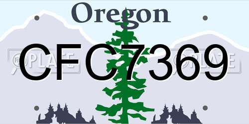 CFC7369 Oregon License Plate