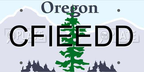 CFIEEDD Oregon License Plate